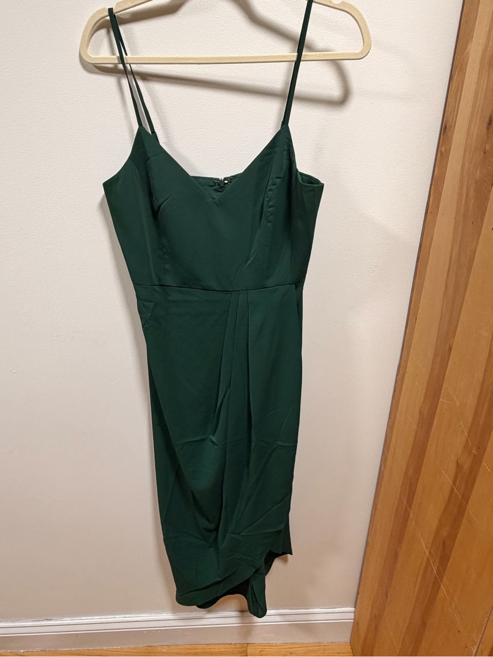 Lulu's Deep Green Spaghetti Strap Midi Dress